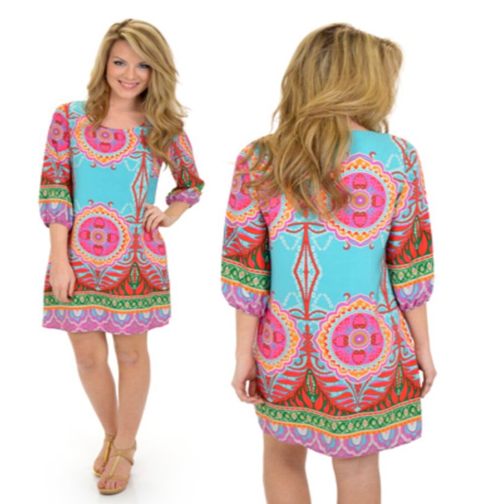 R Rouge Boho print dress szS